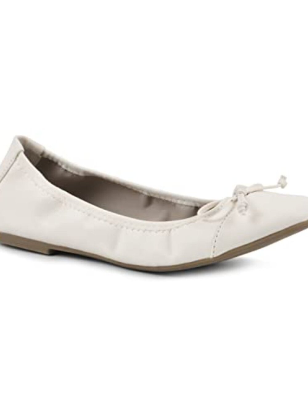 Women's Ballet Flats Faux Leather Cushioned Flexible Sole Pull-On Bow
